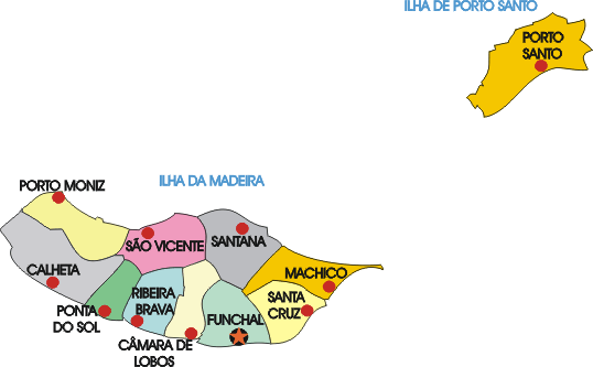 Mapa administrativo da região autónoma da Madeira - Administrative map of the Madeira autonomous region